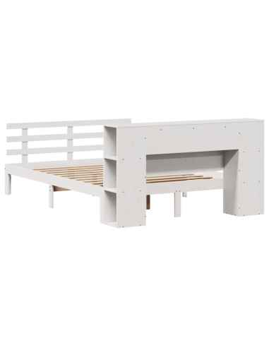 Letto contenitore senza Materasso Bianco 160x200 cm in Legno Massello di Pino