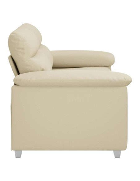 Divano a 2 posti Crema 160x81x84 cm in Similpelle