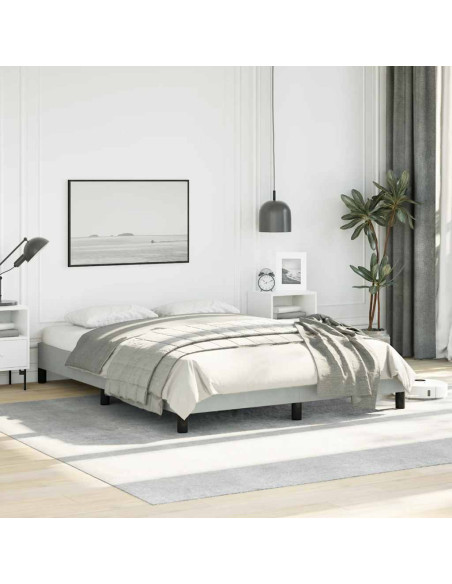 Struttura letto senza Materasso Grigio Chiaro 137x190 cm Velluto integrale