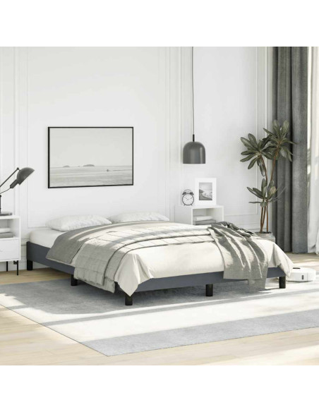 Struttura letto senza Materasso Grigio Scuro 137x190 cm Velluto integrale