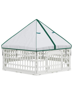 Panchetto per Cani a 6 Pannelli Bianco 179 x 151 x 114 cm 2