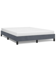 Struttura letto senza Materasso Grigio Scuro 152x203 cm matrimoniale Velluto 2