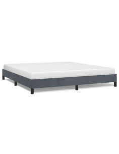 Struttura letto senza Materasso Grigio Scuro 193x203 cm matrimoniale Velluto 2
