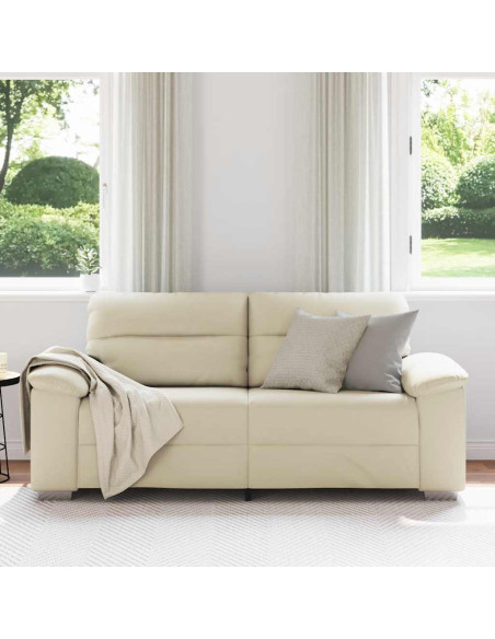 Divano a 2 posti Crema 180x81x84 cm in Similpelle