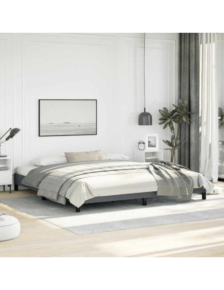 Struttura letto senza Materasso Grigio Scuro 193x203 cm matrimoniale Velluto