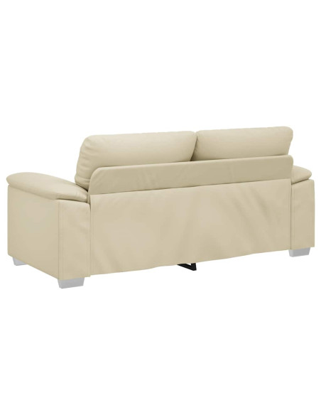 Divano a 2 posti Crema 180x81x84 cm in Similpelle