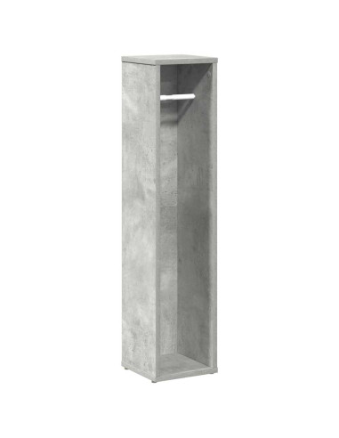 Mobiletto da bagno con portarotolo Grigio cemento 20,5x20x90 cm