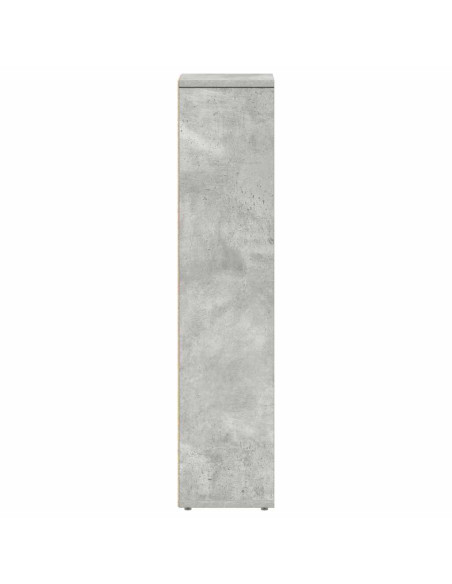 Mobiletto da bagno con portarotolo Grigio cemento 20,5x20x90 cm