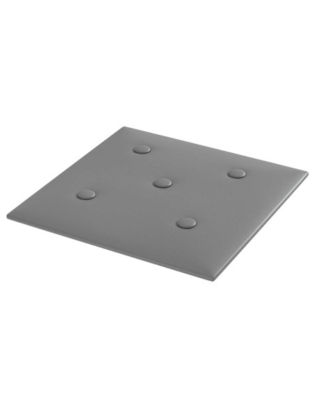 Testiera da Parete 12 pcs Grigio 30 x 30 cm Pelle Sintetica
