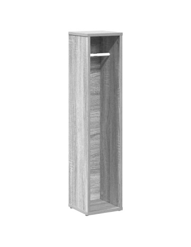 Mobiletto da bagno con portarotolo Grigio Sonoma 20,5x20x90 cm