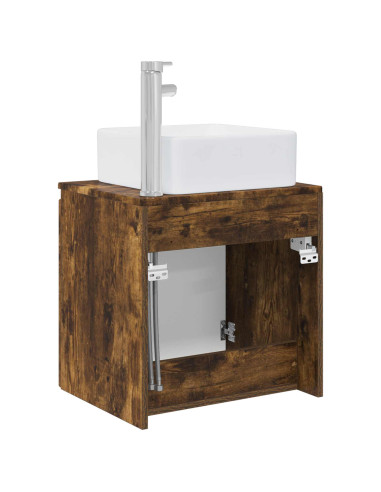 Mobile Lavabo da Parete Rovere Fumo 53 x 35 x 63 cm