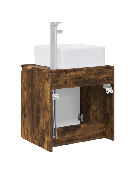 Mobile Lavabo da Parete Rovere Fumo 53 x 35 x 63 cm