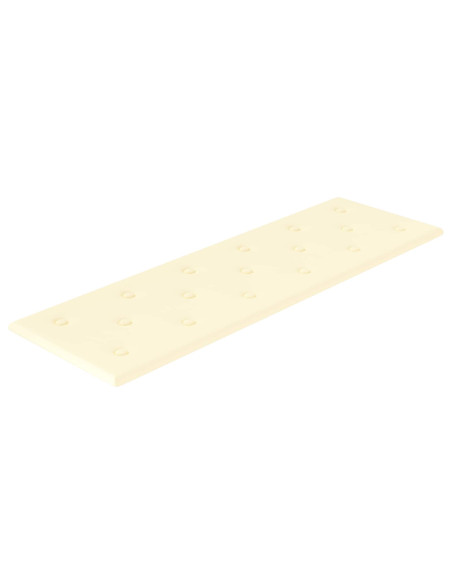 Testiera da Parete 12 pcs Crema 90 x 30 cm Pelle Sintetica
