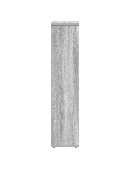 Mobiletto da bagno con portarotolo Grigio Sonoma 20,5x20x90 cm
