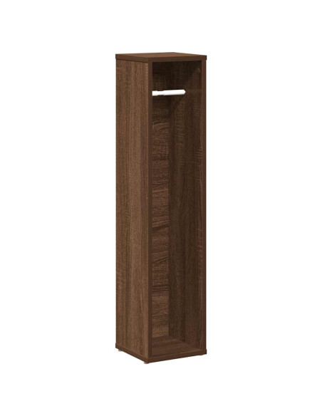Mobiletto da bagno con portarotolo rovere Marrone 20,5x20x90 cm