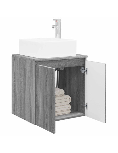 Mobile Lavabo da Parete Sonoma grigio 53 x 35 x 63 cm