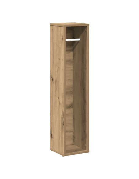 Mobiletto da bagno con portarotolo finitura rovere artigianale 20,5x20x90 cm
