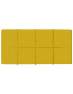 Testiera da Parete 12 pcs Giallo 60 x 30 cm Velluto 2
