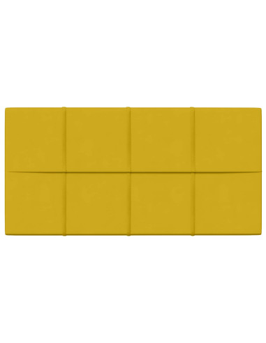 Testiera da Parete 12 pcs Giallo 60 x 30 cm Velluto