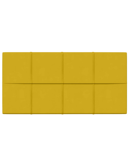 Testiera da Parete 12 pcs Giallo 60 x 30 cm Velluto