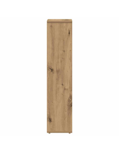 Mobiletto da bagno con portarotolo finitura rovere artigianale 20,5x20x90 cm