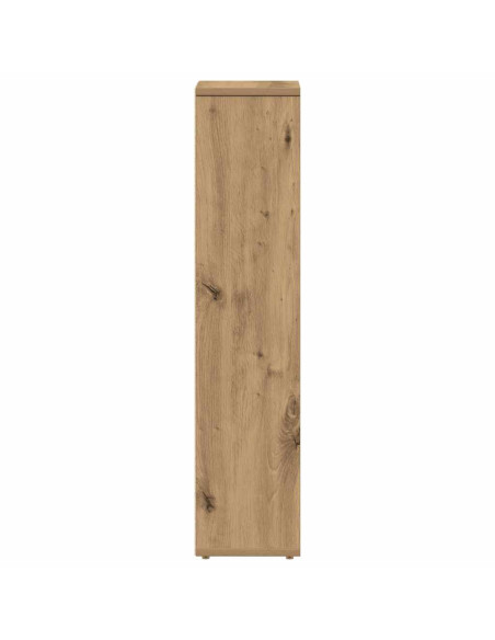 Mobiletto da bagno con portarotolo finitura rovere artigianale 20,5x20x90 cm