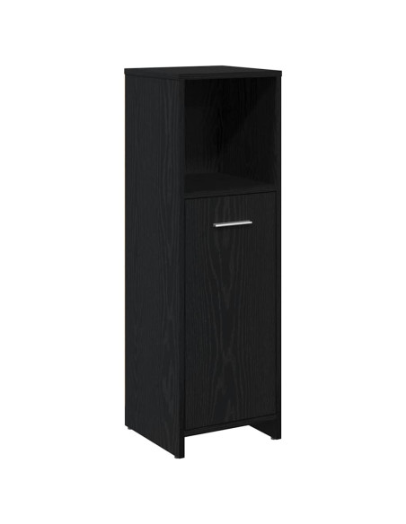 Mobiletto da bagno Rovere Nero 30x30x95 cm in Legno Multistrato