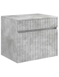 Mobiletto da Bagno a Muro Grigio Cemento 59 x 44,5 x 50 cm