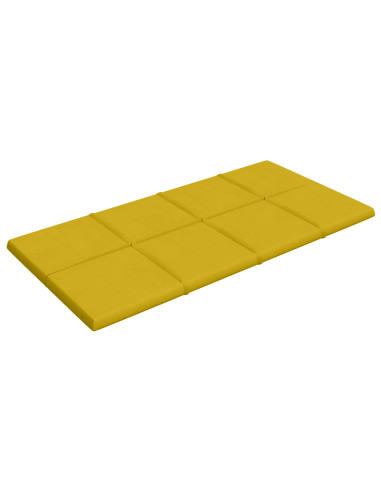 Testiera da Parete 12 pcs Giallo 60 x 30 cm Velluto