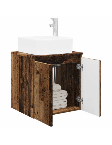 Mobile Lavabo da Parete Legno antico 53 x 35 x 63 cm