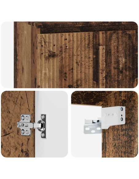 Mobile Lavabo da Parete Legno antico 53 x 35 x 63 cm