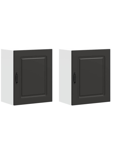 Pensili da cucina 2 pz Kalmar in Legno Multistrato Nero