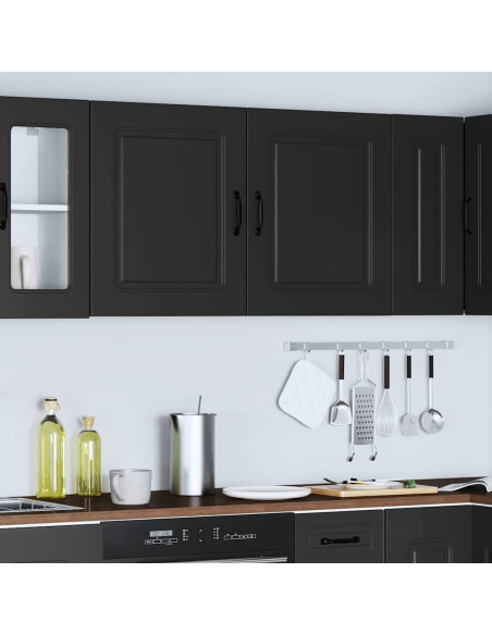 Pensili da cucina 2 pz Kalmar in Legno Multistrato Nero