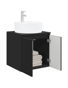 Mobile Lavabo da Parete Nero 49,5 x 44,5 x 65 cm 2