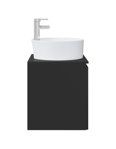 Mobile Lavabo da Parete Nero 49,5 x 44,5 x 65 cm