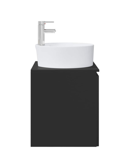 Mobile Lavabo da Parete Nero 49,5 x 44,5 x 65 cm