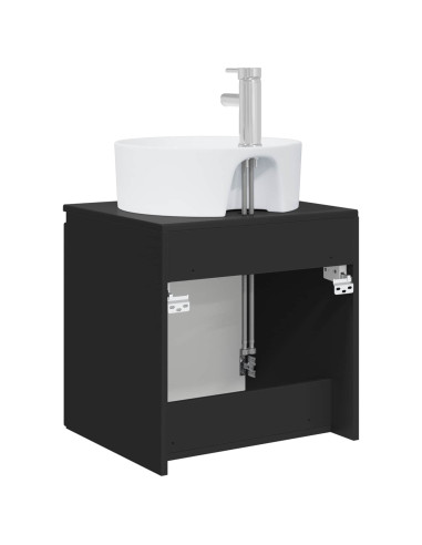 Mobile Lavabo da Parete Nero 49,5 x 44,5 x 65 cm