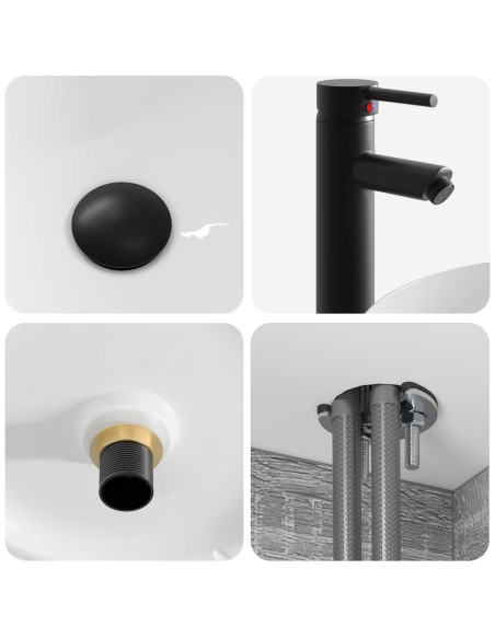 Mobile lavabo da parete Sonoma grigio 49 x 44,5 x 66 cm