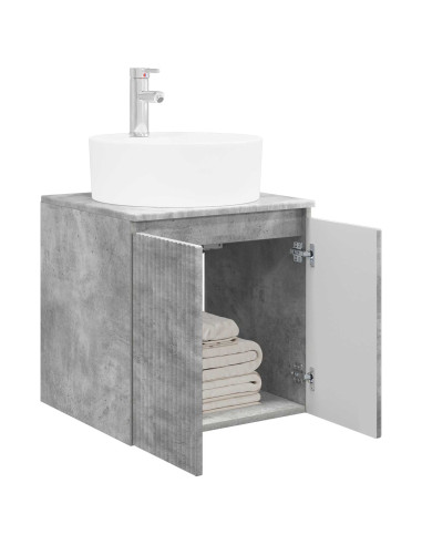 Mobile Lavabo da Parete Grigio Cemento 49,5 x 44,5 x 65 cm