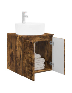 Mobile Lavabo da Parete Rovere Fumo 49,5 x 44,5 x 65 cm 2