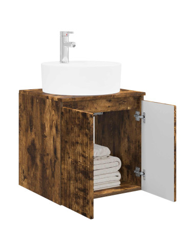 Mobile Lavabo da Parete Rovere Fumo 49,5 x 44,5 x 65 cm