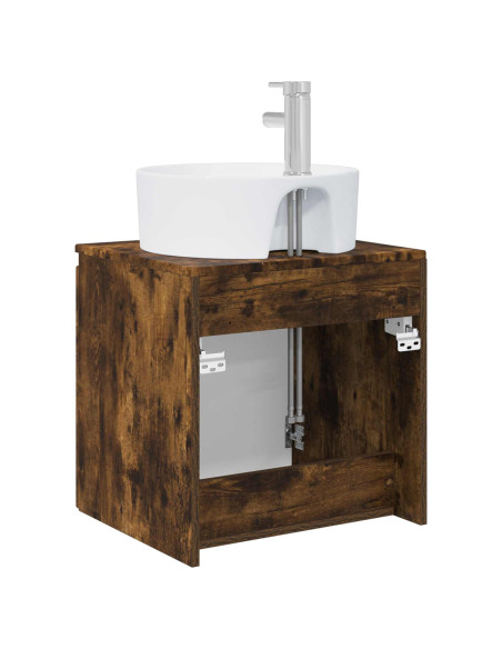 Mobile Lavabo da Parete Rovere Fumo 49,5 x 44,5 x 65 cm
