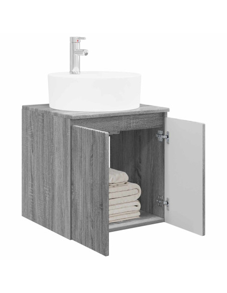 Mobile Lavabo da Parete Sonoma grigio 49,5 x 44,5 x 65 cm