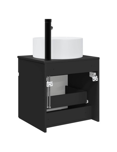 Mobile lavabo da parete Nero 49 x 44,5 x 65,5 cm