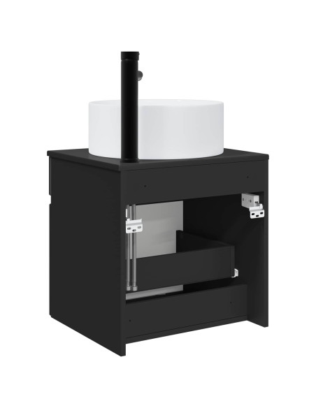 Mobile lavabo da parete Nero 49 x 44,5 x 65,5 cm