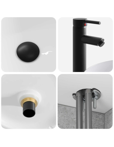 Mobile lavabo da parete Grigio Cemento 49 x 44,5 x 65,5 cm