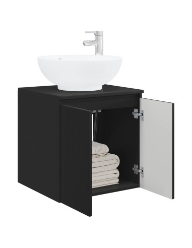 Mobile Lavabo da Parete Nero 49,5 x 44,5 x 65 cm