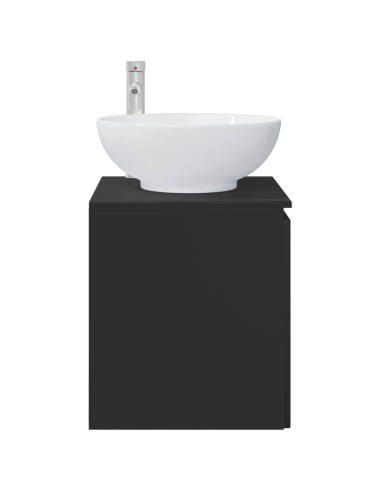 Mobile Lavabo da Parete Nero 49,5 x 44,5 x 65 cm