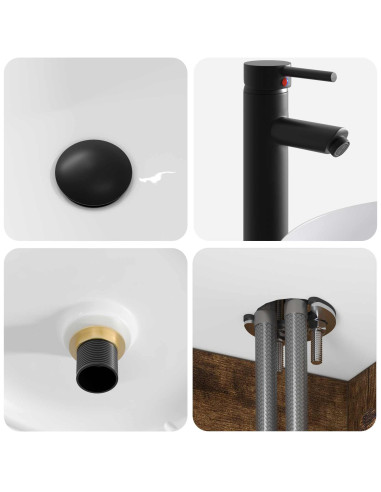 Mobile lavabo da parete Rovere Fumo 49 x 44,5 x 65,5 cm