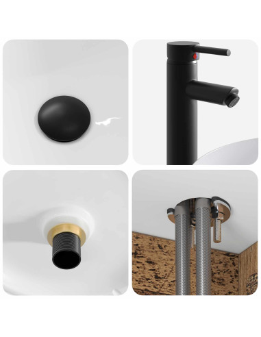 Mobile lavabo da parete Legno antico 49 x 44,5 x 65,5 cm